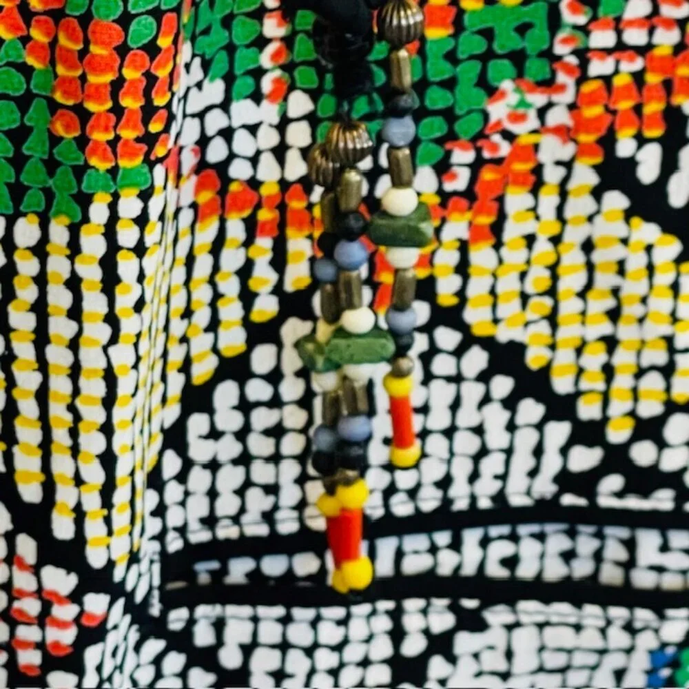 Vintage Platinum By Dorothy Schoelen Abstract Beaded Pant/Jacket Boho Art Medium - Picture 12 of 15